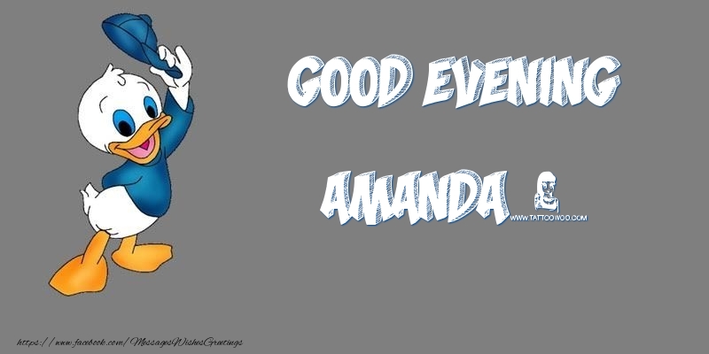 Greetings Cards for Good evening - Good Evening Amanda